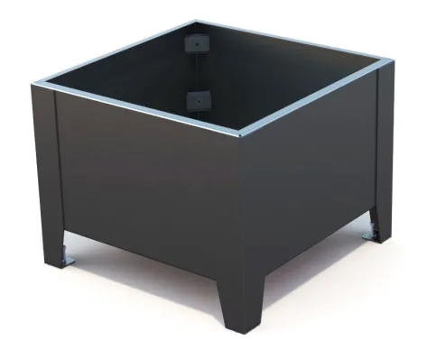 Blumenkübel Flox niedrig Stahl schwarz beschichtet