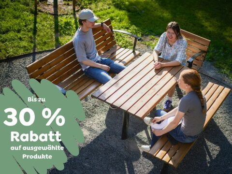 Beginnen Sie den Frühling mit großartigen Angeboten auf Stadt- und Parkmöbel