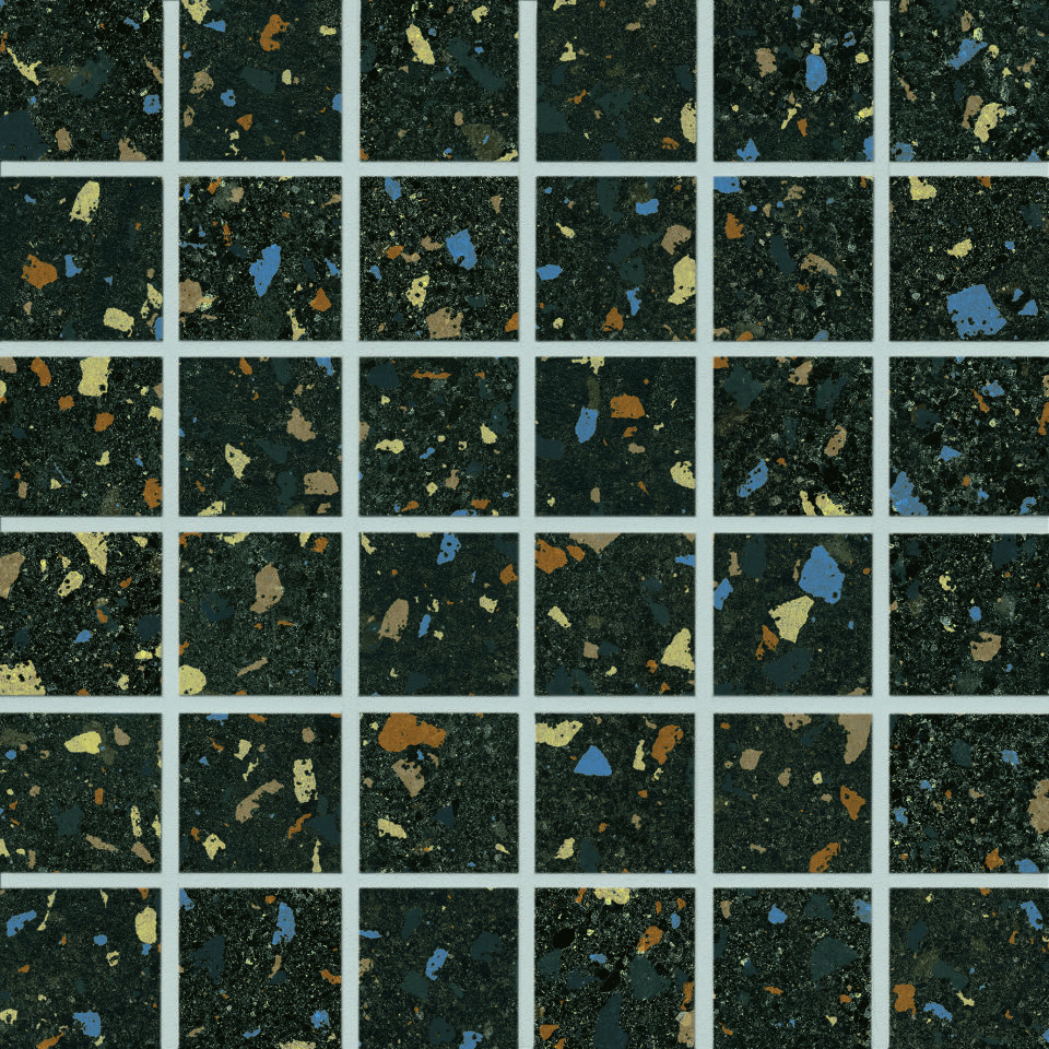 5x5x1,05 Nova anthrazit bunt R10/B Mosaikbogen 30x30