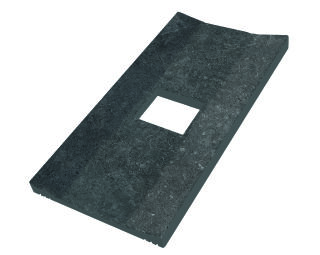 50x25x1,4 Ascona Flachr. m. Abl. graph. graphite R11/B Flachrinne mit Ablauf