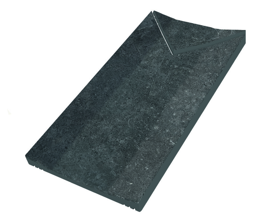 50x25x1,4 Ascona Endstück graphite R11/B Flachrinne