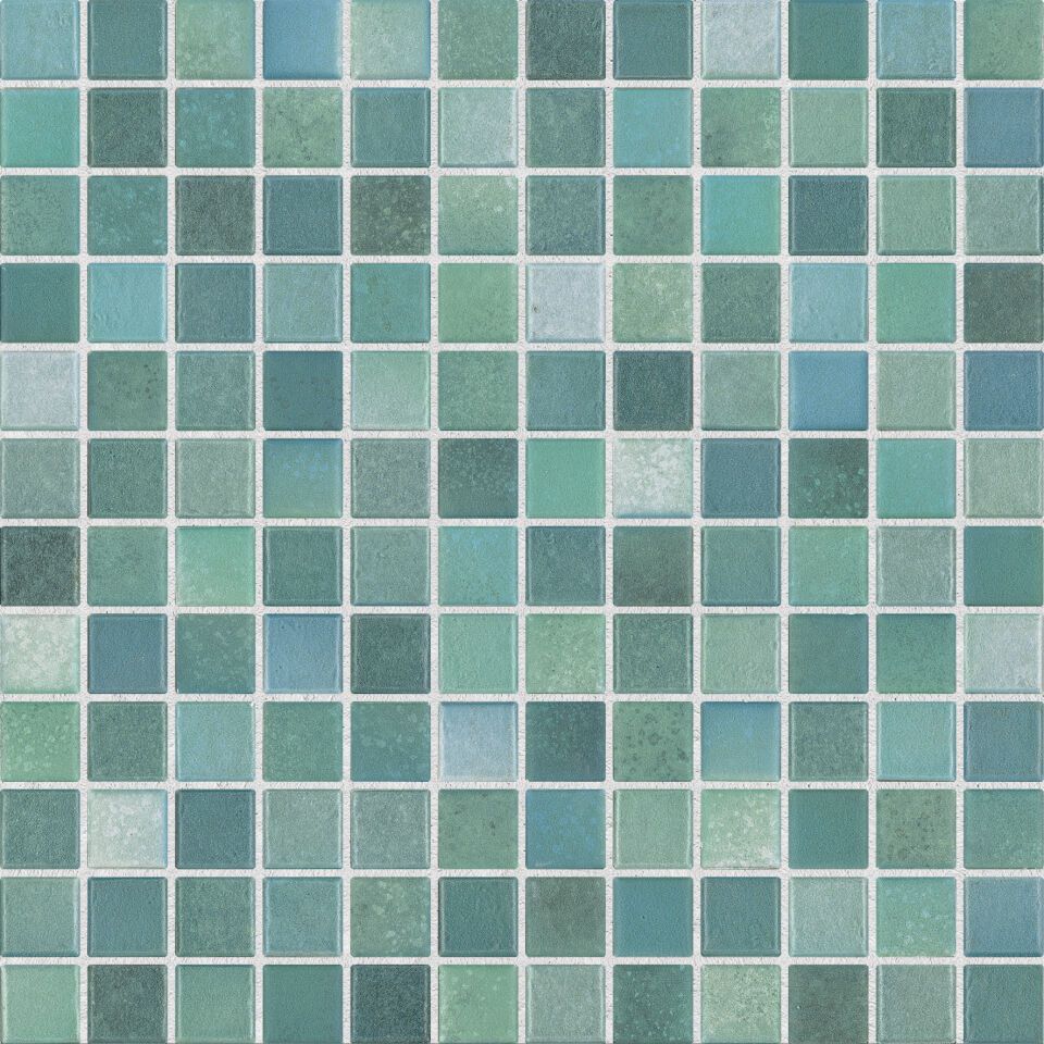 2,5x2,5x0,65 Ocean ocean green R10/B Mosaikbogen 30x30