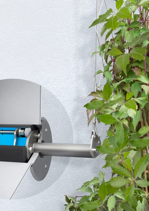 Für die Begrünung von gedämmten Fassaden hat Jakob Rope Systems die thermisch getrennte Hochlastkonsole GreenBlock entwickelt.