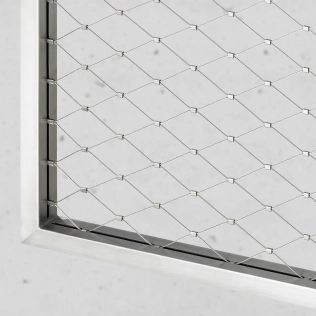 INVISS-C: Rechteckrohrrahmen geschlitzt, ohne Randseil, Rohr-Querschnitte 20 x 20 / 30 x 30 mm.