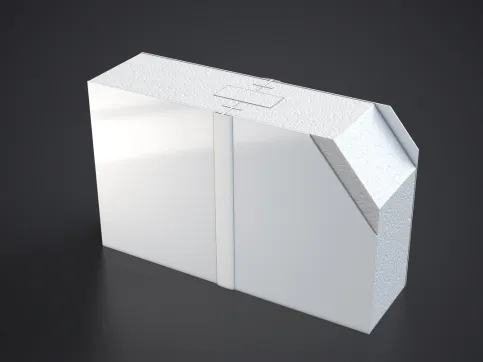 GFK glatt beidseitig H-Schiene