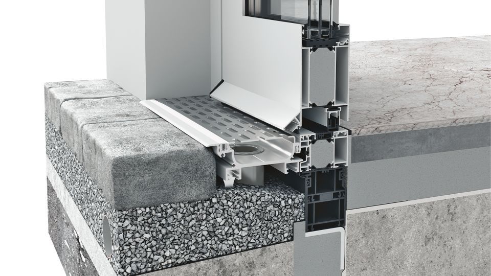 Drainagesystem heroal DS für Türsysteme