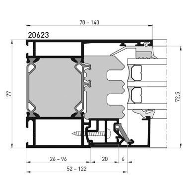 Blockfenstersystem heroal W 77 i