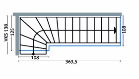 1/4 gewendelte Treppe
