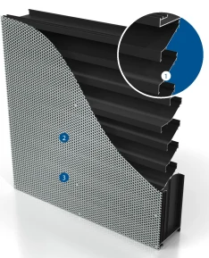 Lüftungsgitter PL-4080 mit vorgesetztem Lochblech
