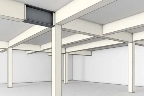 PROMATECT®-Platten an Stahlunterzügen