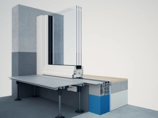 ALUMAT-Nullschwelle mit Überbrückungsprofil (Abdeckung WDVS bis 250 mm)