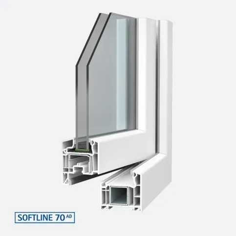VEKA SOFTLINE 70AD mit 70 mm Basis-Bautiefe ist der Klassiker im VEKA Profilsortiment.