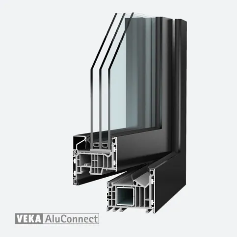 Der VEKA AluConnect Mehrkammer-Kunststoffkern und das Mitteldichtungssystem lassen nur wenig Wärmeenergie zwischen den Außenflächen passieren.