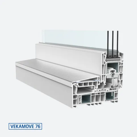 VEKAMOVE 76 Abstell-Schiebetürprofil mit 76 mm Flügelhöhe