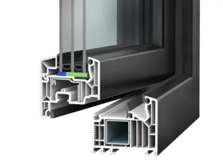 VEKA SOFTLINE 82MD ermöglicht mit speziellen Flügelprofilen die stabile und sichere Glaskantenverklebung.