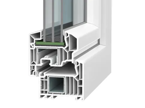 VEKA SOFTLINE 82AD ist in einer flächenversetzten und halbflächenversetzten Ausführung verfügbar.
