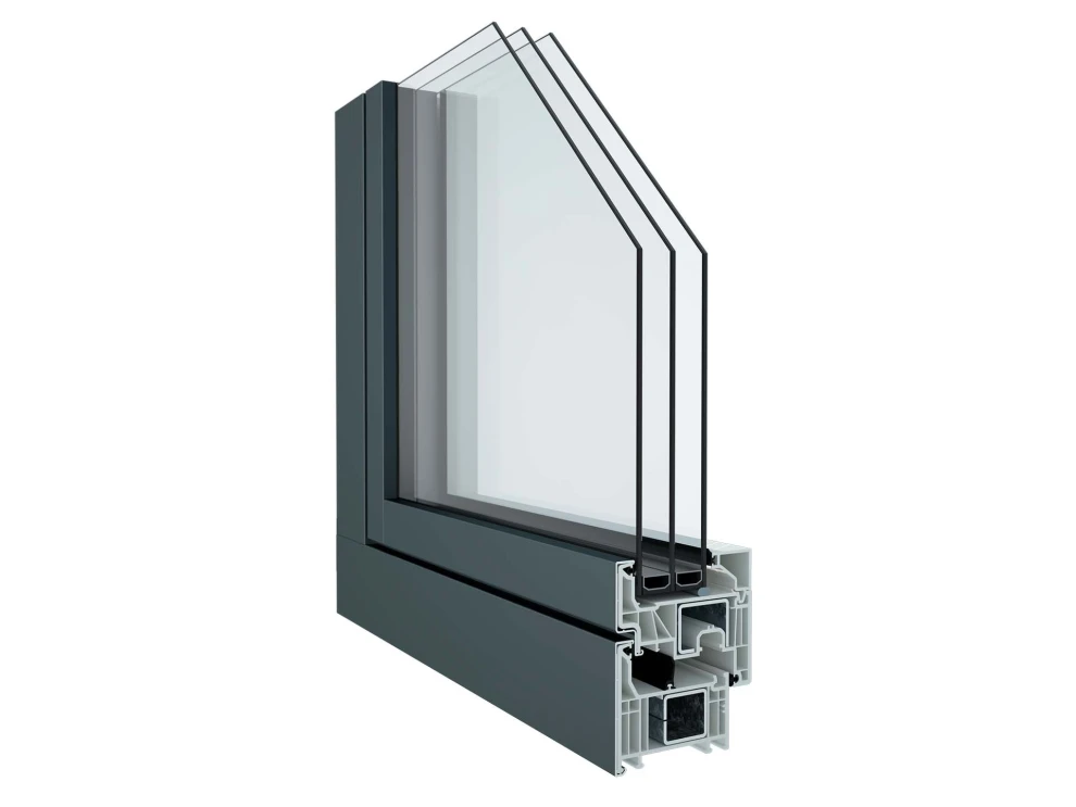 Fensterprofilsystem Elegant Abstract mit Alu-Vorsatzschale: flächenbündig