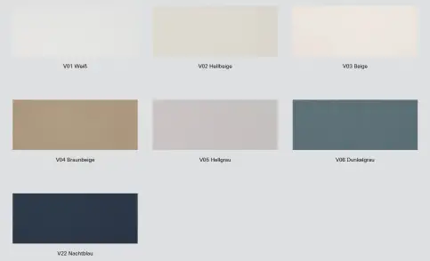 Farbkollektion lichtundurchlässiger Stoffe