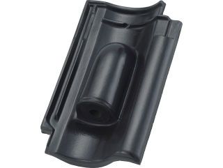 RT 845 Laumans IDEAL-VARIABEL Solaranschlussziegel mit Dichtring schwarz-engobiert