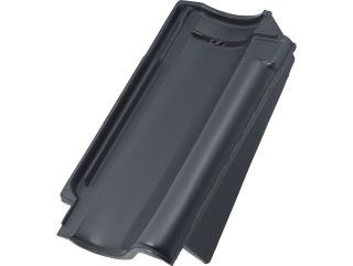 RT 856 Laumans IDEAL-VARIABEL Ortgangsziegel rechts steg schwarz-satiniert