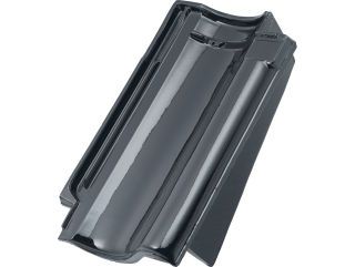 RT 850 Laumans IDEAL-VARIABEL Ortgangsziegel rechts steg schwarz-glasiert