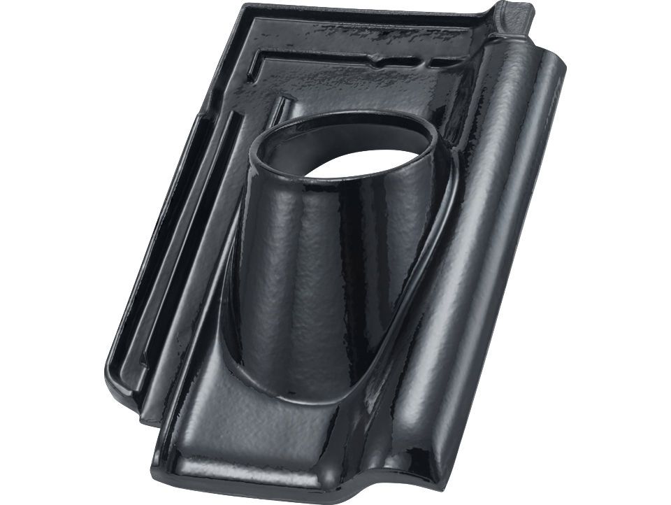 RT 860 Laumans TIEFA XLTOP Ton-Durchgangsziegel schwarz-glasiert
