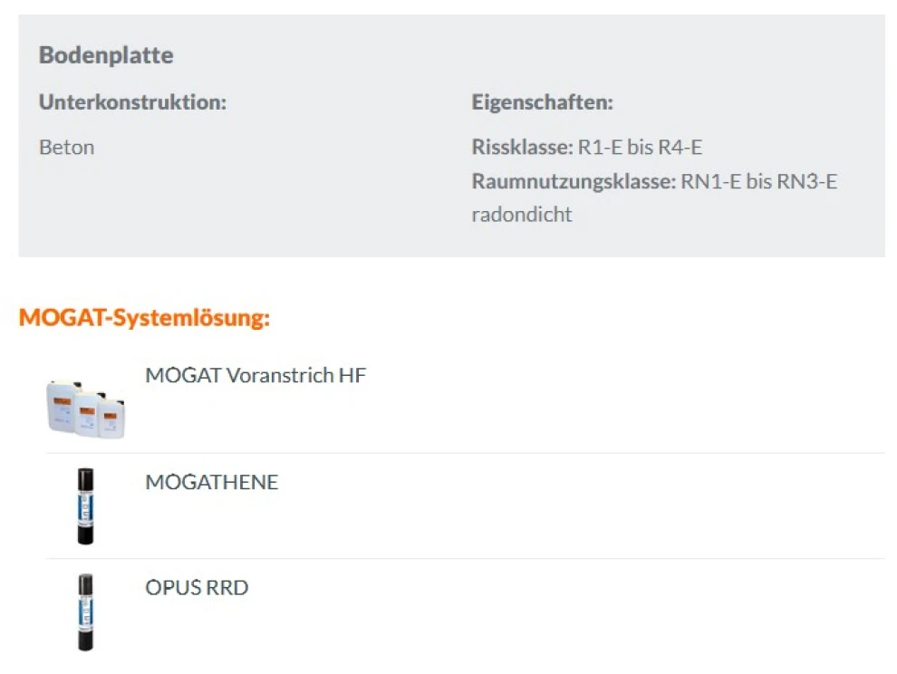 Bodenplatte - Einwirkungsklasse: W2.2-E; Eintauchtiefe ≤ 9 m