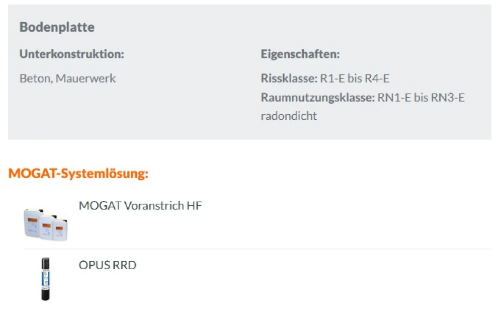 Kelleraußenwand - Einwirkungsklassen: W1.1-E / W1.2-E