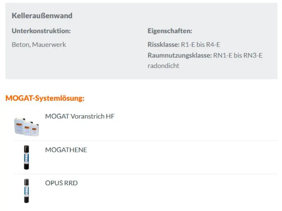 Kelleraußenwand - Einwirkungsklasse: W2.2-E Eintauchtiefe ≤ 9 m
