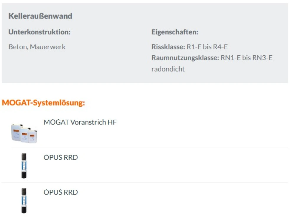 Kelleraußenwand - Einwirkungsklasse: W2.2-E Eintauchtiefe ≤ 9 m