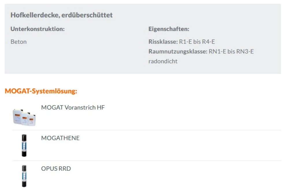 Hofkellerdecke, erdüberschüttet - Einwirkungsklasse: W3-E