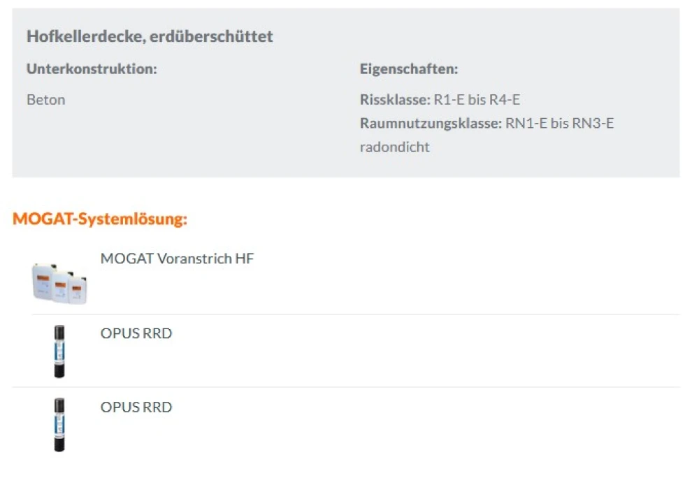 Hofkellerdecke, erdüberschüttet - Einwirkungsklasse: W3-E