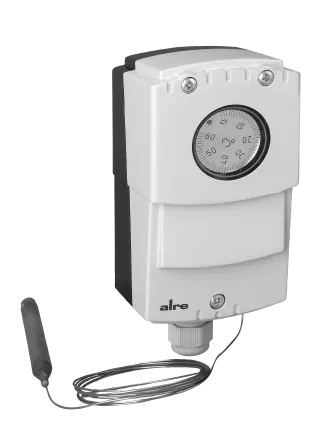 Kapillar-Thermostat, Wandmontage, 0…60°C, Hysterese einstellbar 2..20K, Inneneinstellung, Kapillarlänge 1,8m