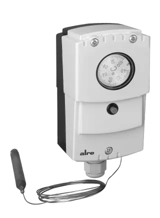 Kapillar-Thermostat, Wandmontage, 40…100°C, Inneneinstellung, Außenrückstellung, Kapillarlänge 1,8m