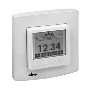 alre Funk-Raumtemperatursensor mit Uhr, Unterputz