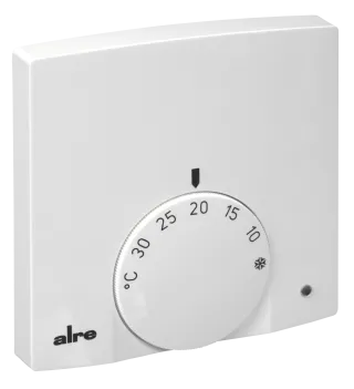 Raumtemperaturregler, Aufputz superflach, 5…30°C, 230VAC, 2(1)A, Öffner, Anzeige Heizen