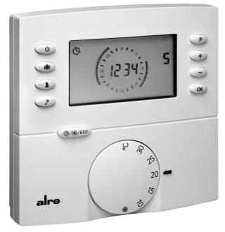 alre Funk-Raumtemperatursensor mit Uhr, Aufputz
