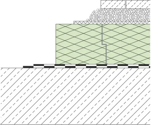 Konstruktionsbeispiel: Umkehr-Terrassendach mit Betonplatten im Splittbett