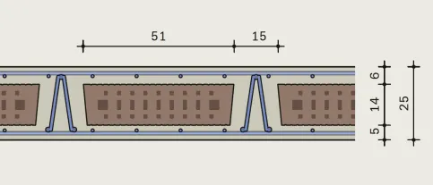 Lehm-Beton-Vernbunddecke, Abmessungen