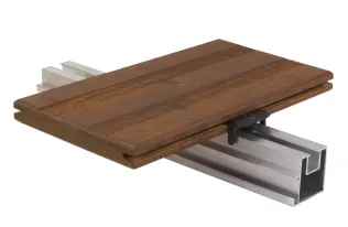 Diele Select mit Anschluss-Clip auf Unterkonstruktion aus Aluminium