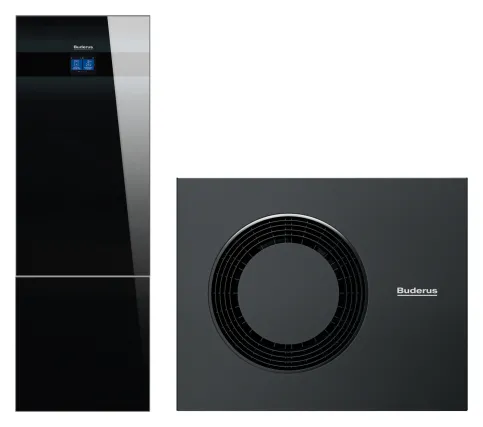 Buderus Wärmepumpe: Inneneinheit Logatherm WLW186i T180, Außeneinheit Logatherm WLW-10/-12 MB AR