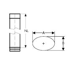 Schiedel PRIMA PLUS Schornstein-Sanierungssystem, Rohrelement oval