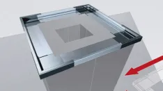 Verschiebbarer Kaminkranz VARIO Kupfer, Edelstahl und Aluminium