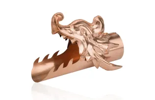 Wasserspeier Löwenkopf aus Kupfer