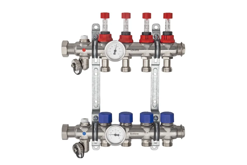 Schlüter-BEKOTEC-THERM-HV 6-fach Heizkreisverteiler mit Thermometer