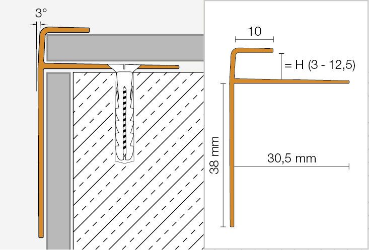 Schlüter-VINPRO-STEP-R Treppenprofil