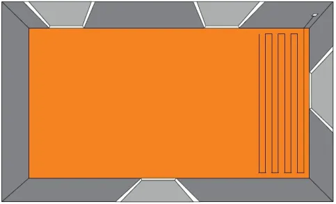 Flur 3 x 5,6 m