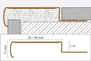 Schlüter-TREP-GL 1,0m Treppenprofil graphitschw. H=11mm