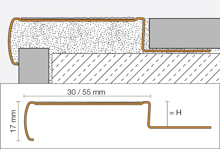 Schlüter-TREP-GL Treppenprofil
