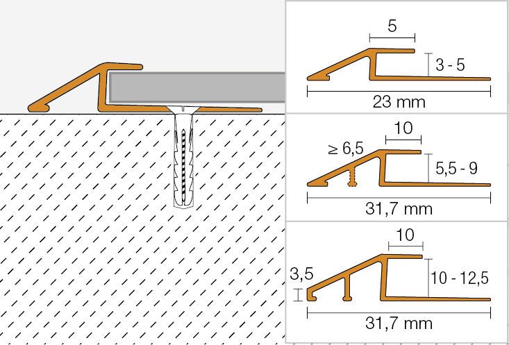 Schlüter-VINPRO-T Treppen-Übergangsprofil 